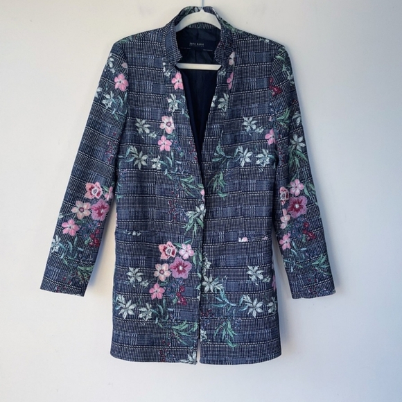 💚2 for 30$💙 Zara - Embroidered Jacquard Frock Coat Size L (Runs Small) - Picture 4 of 8